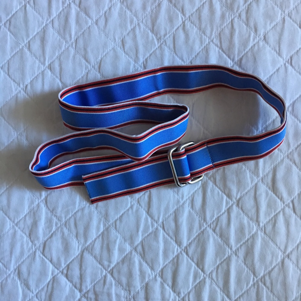 Women's Striped Silver Ring Belt, Size S